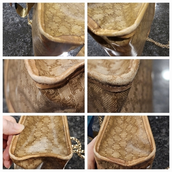 Céline Macadam Monogram Vintage Coated Canvas Clutch with Strap & Twilly Added - Picture 4 of 16